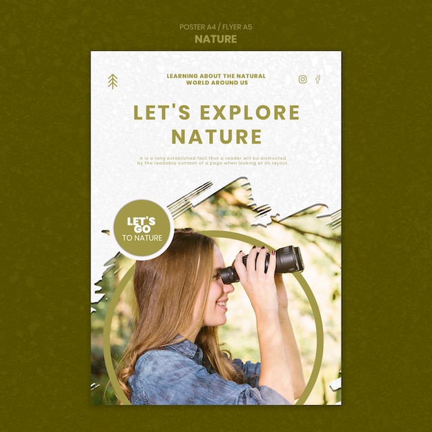 Free PSD nature poster template design