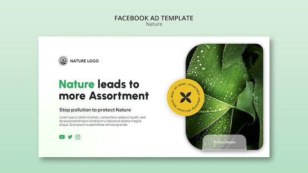 Free PSD nature preservation facebook template