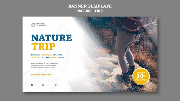 Nature trip banner template