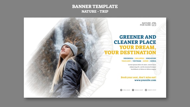 Free PSD nature trip horizontal banner template