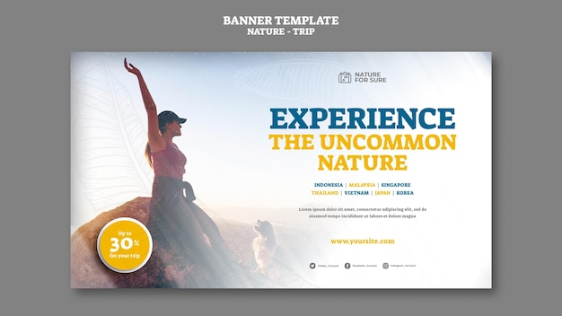 Free PSD nature trip horizontal banner