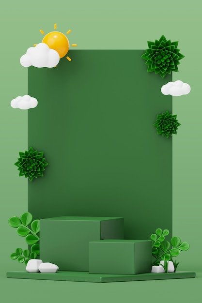 Free PSD nature vertical podium background