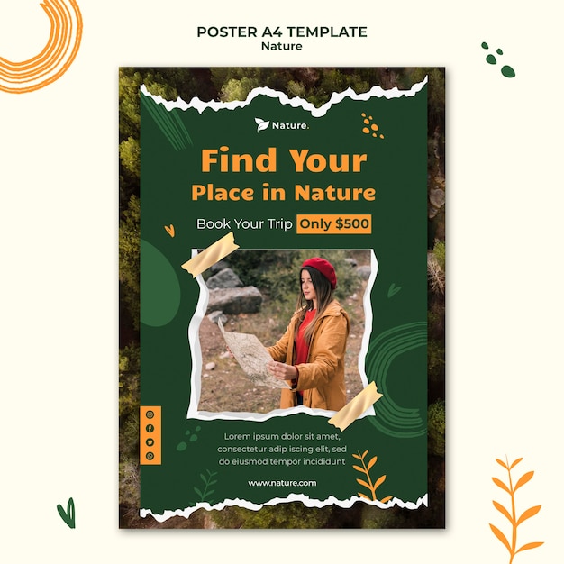 Nature vertical print template