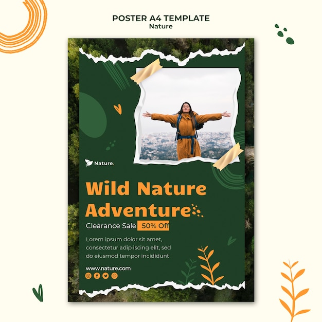 Free PSD nature vertical print template