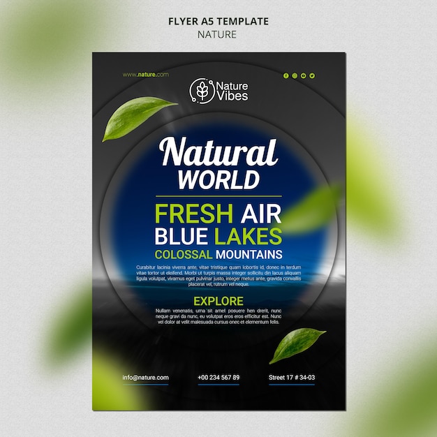 Free PSD nature vertical print template