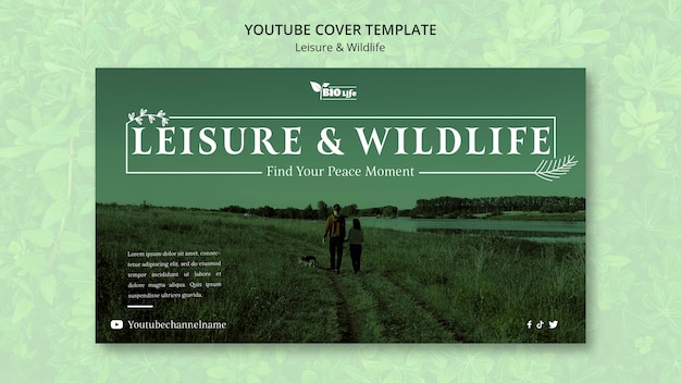 Free PSD nature and wildlife youtube cover template