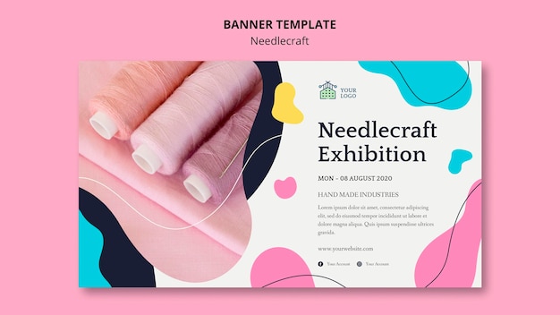 Needlecraft banner template theme