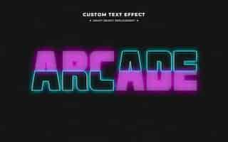 Free PSD neon arcade 3d text style effect