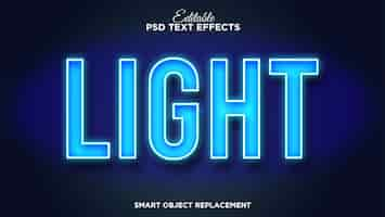 Free PSD neon box text effect with blue light