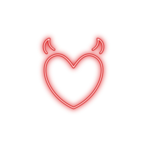 Neon heart sign isolated