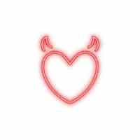 Free PSD neon heart sign isolated