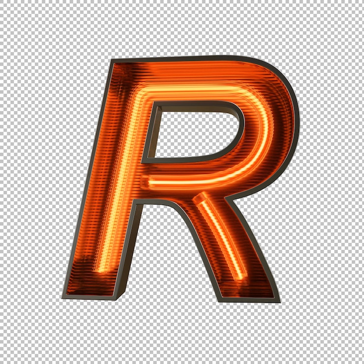 Free PSD neon light number on transparent background