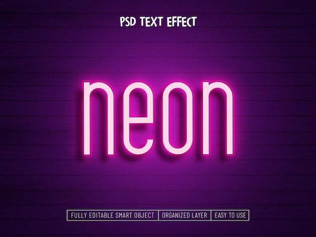 Free PSD neon light text effect