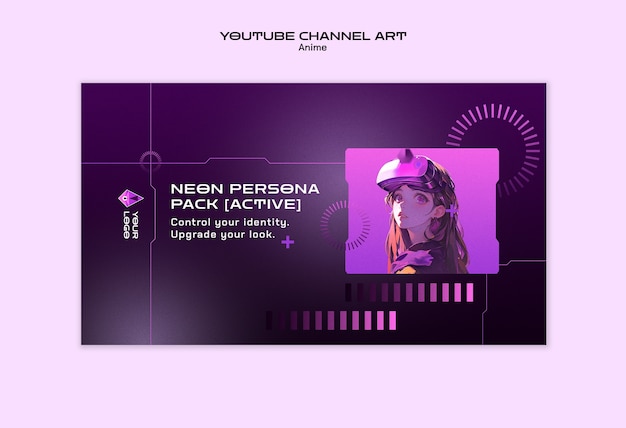 neon persona pack youtube channel art anime