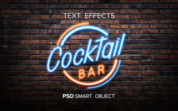 Neon text effect mock-up