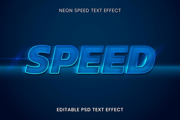 Неоновый текстовый эффект psd шаблон, шаблон высокого качества скорости