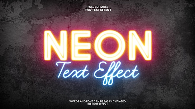 Free PSD neon text effect