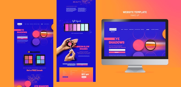 Free PSD neon type website template