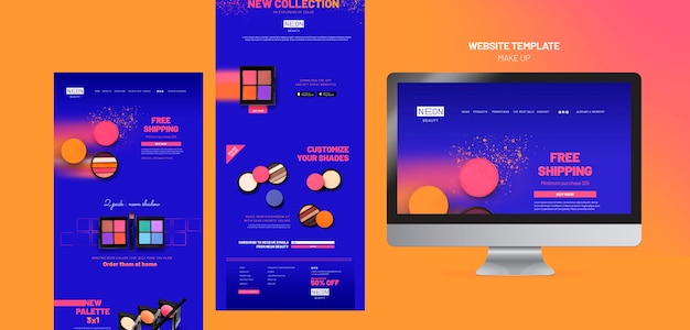 Neon type website template