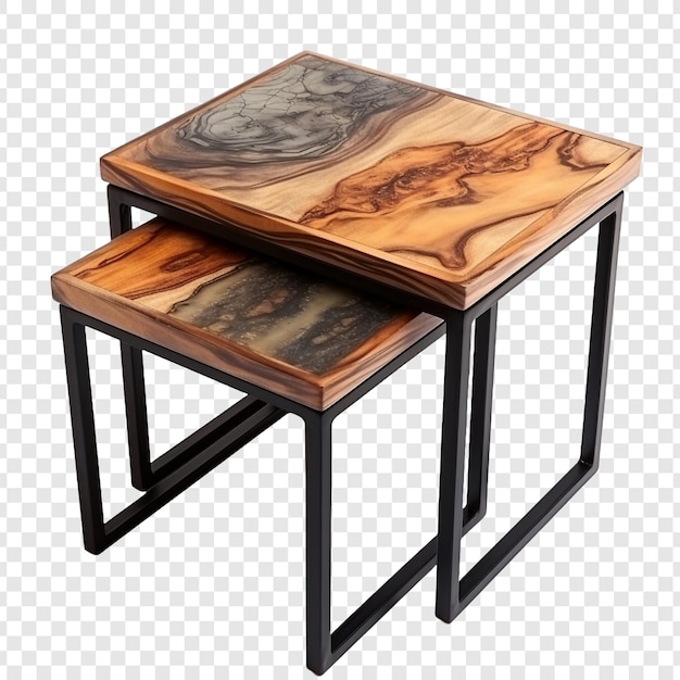 Free PSD nesting tables isolated on transparent background