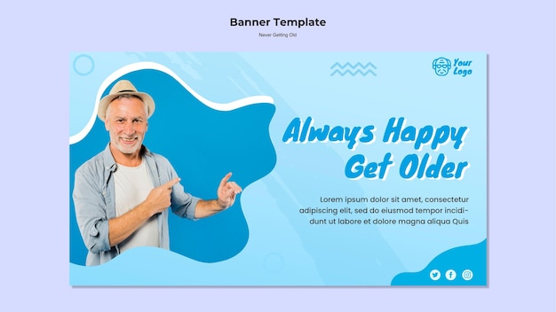 Free PSD never getting old banner template