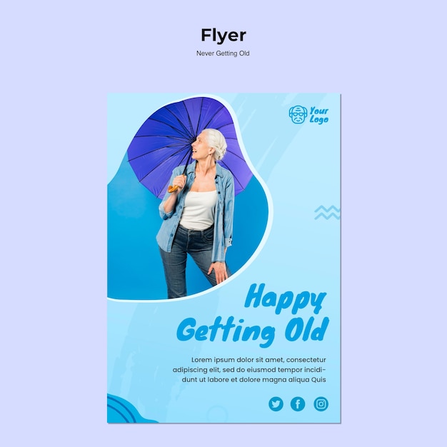 Free PSD never getting old flyer template