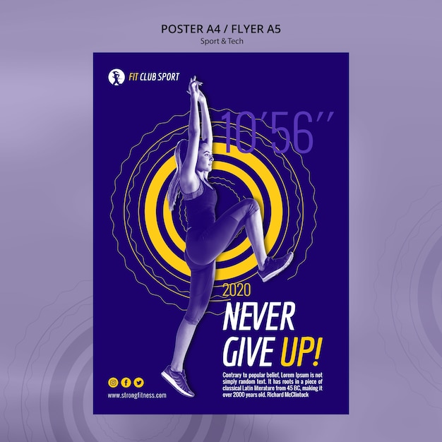 Free PSD never give up modern ad