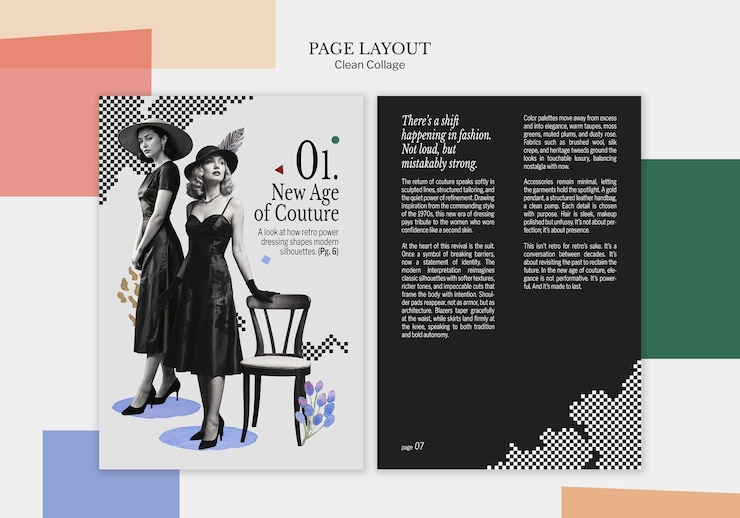 Free PSD new age of couture fashion editorial template