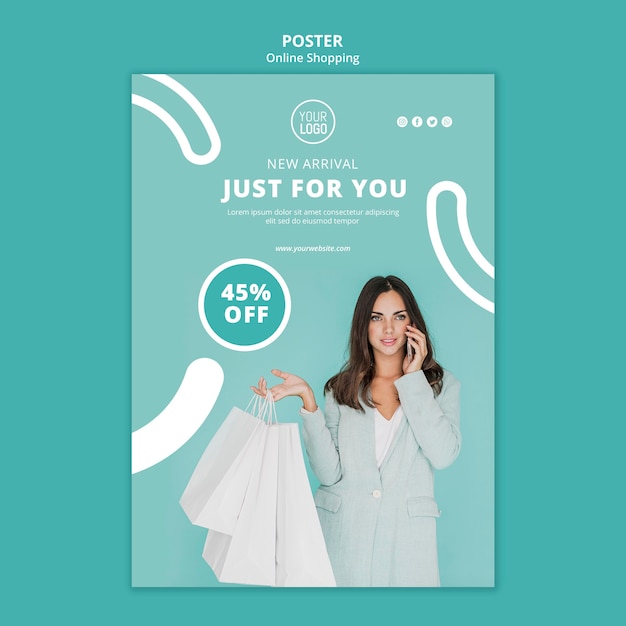 Free PSD new arrival just for you poster template