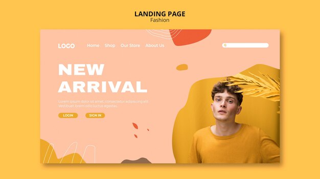 new arrival male fashion landing page template