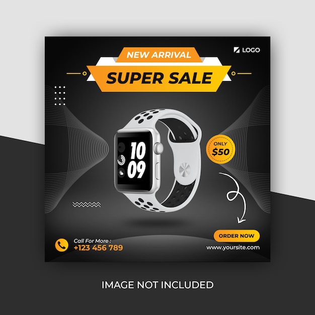 New arrival watch collection social media square banner template