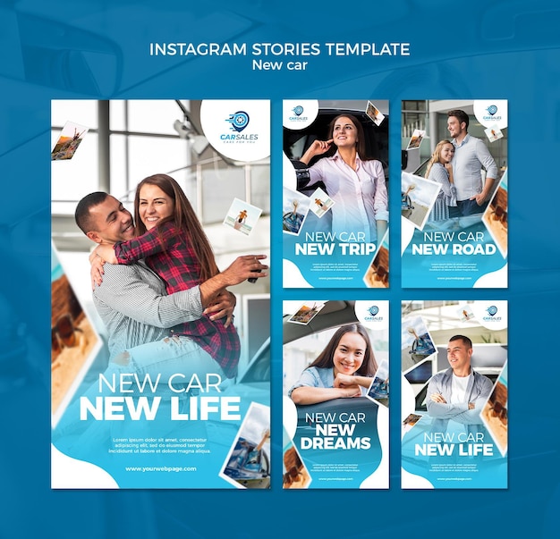 Free PSD new car concept instagram stories template