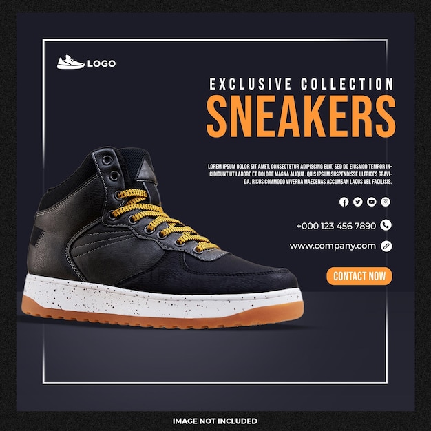 PSD gratuito modello di social media per sneaker della nuova collezione