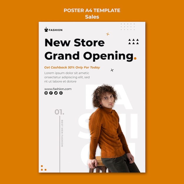 Free PSD new fashion store poster template