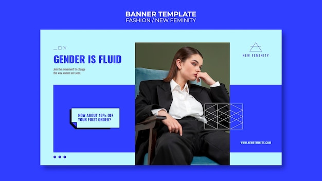 PSD gratuito nuovo banner orizzontale di moda femminile
