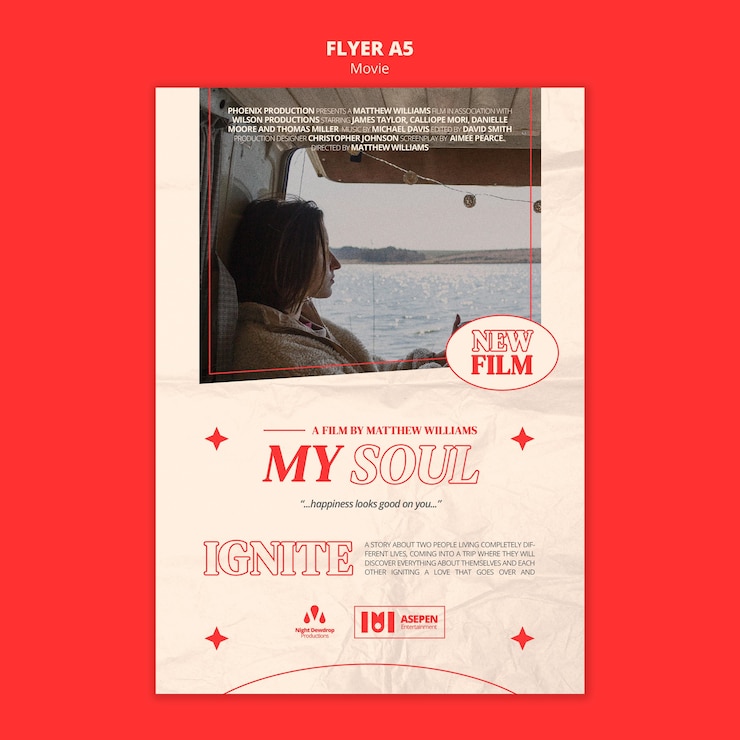 Free PSD new film a5 flyer template