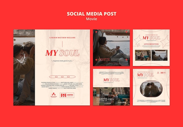 Free PSD new film social media post