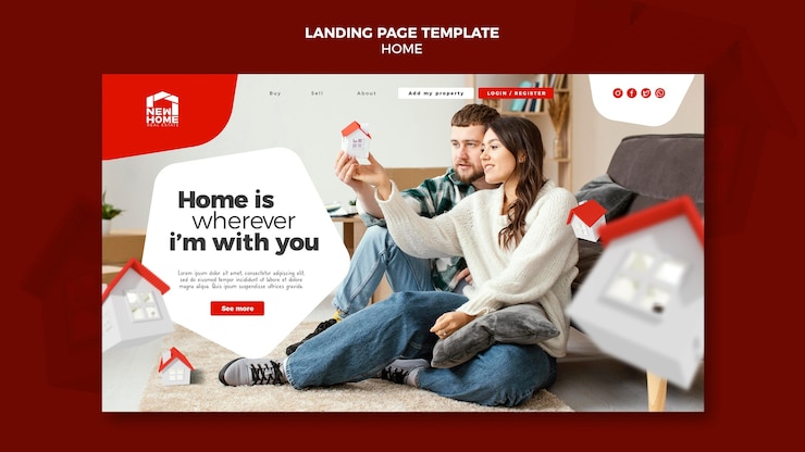 Free PSD new home landing page