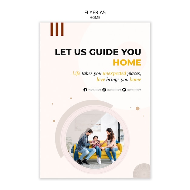 New home vertical flyer template with minimalistic shapes