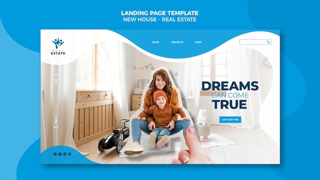 Free PSD new house real estate landing page