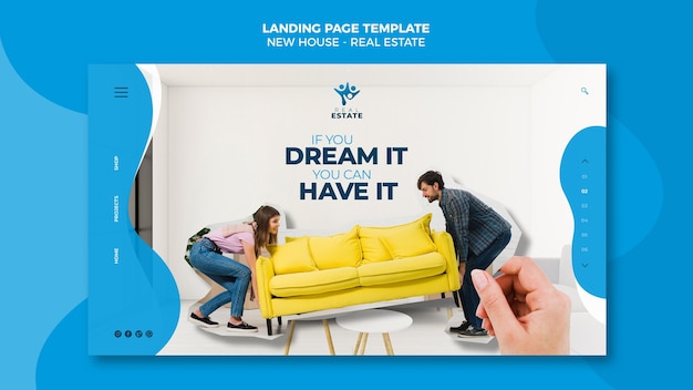 Free PSD new house real estate landing page