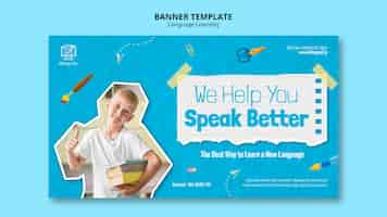 Free PSD new language banner template