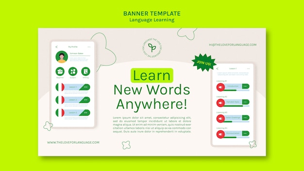 Free PSD new language banner template