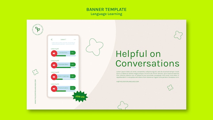Free PSD new language banner template