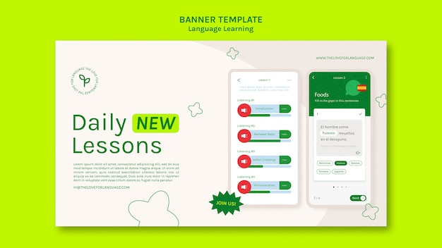 New Language Banner Template | PSD Templates