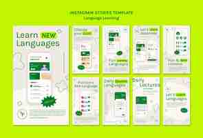 Free PSD new language instagram stories templates