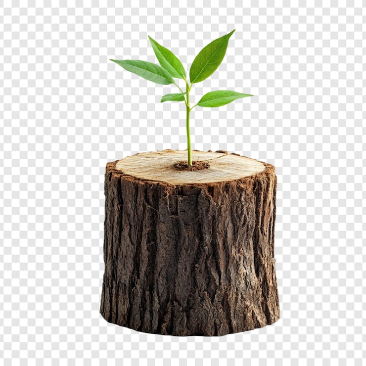Free PSD new life emerging from old wood a symbol of renewal and rebirth