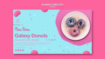 Free PSD new in menu galaxy doughnuts banner template