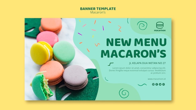 PSD gratuito nuovo modello di banner del menu macaron