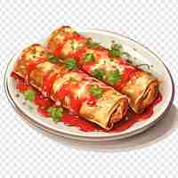 Free PSD new mexican flat enchiladas isolated on transparent background